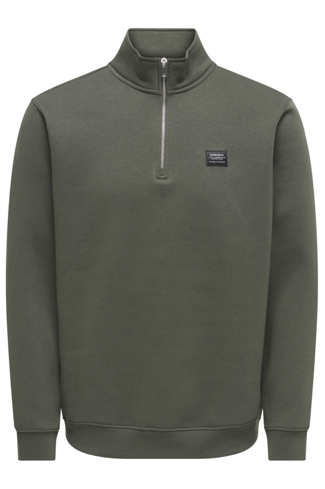 Only & Sons groene heren trui | Vooraanzicht