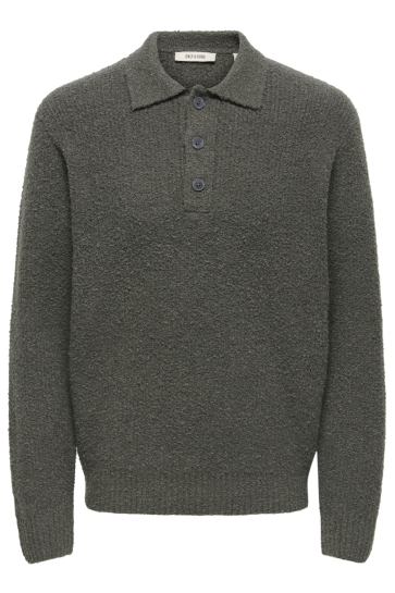 Only & Sons onsdale rlx ls polo knit noos Groen