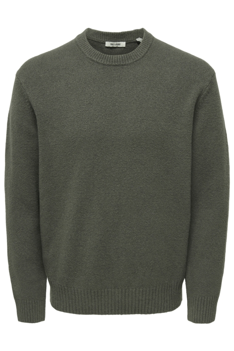 Only & Sons groene heren trui | Vooraanzicht