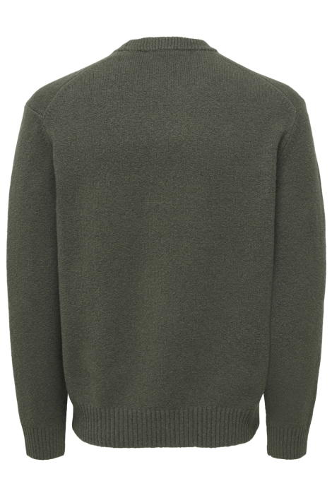 Only & Sons groene heren trui | Zijaanzicht