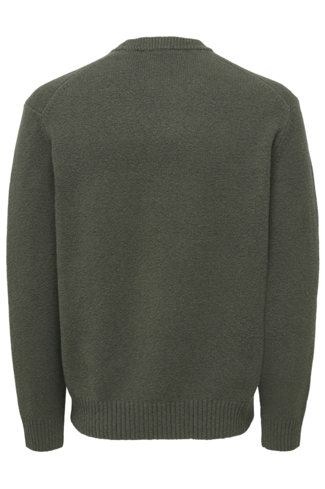 Only & Sons groene heren trui | Zijaanzicht