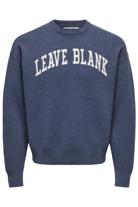 Only & Sons blauwe heren trui | Vooraanzicht