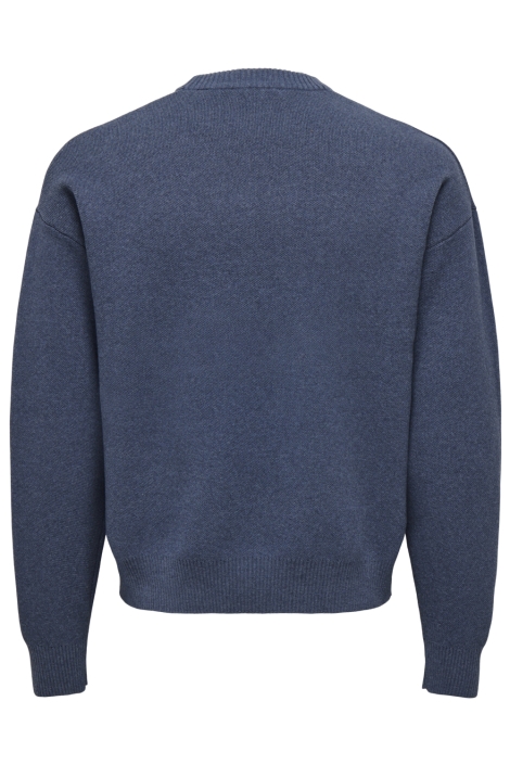 Only & Sons blauwe heren trui | Achteraanzicht