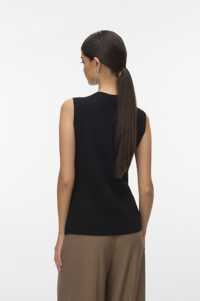 Vero Moda zwarte dames gilet | Model achteraanzicht
