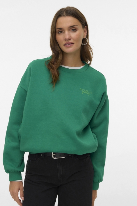 Vero Moda groene dames sweater | Model vooraanzicht