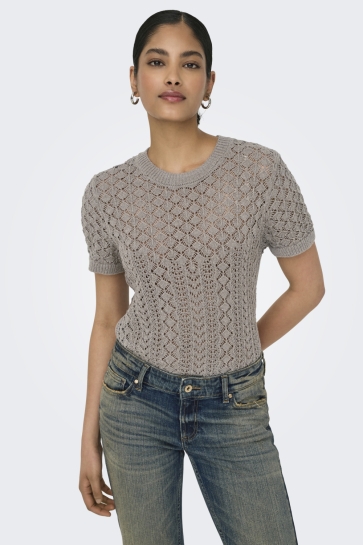 Only T-shirt ONLSAGA SS O-NECK KNT NOOS 15339662 FUNGI