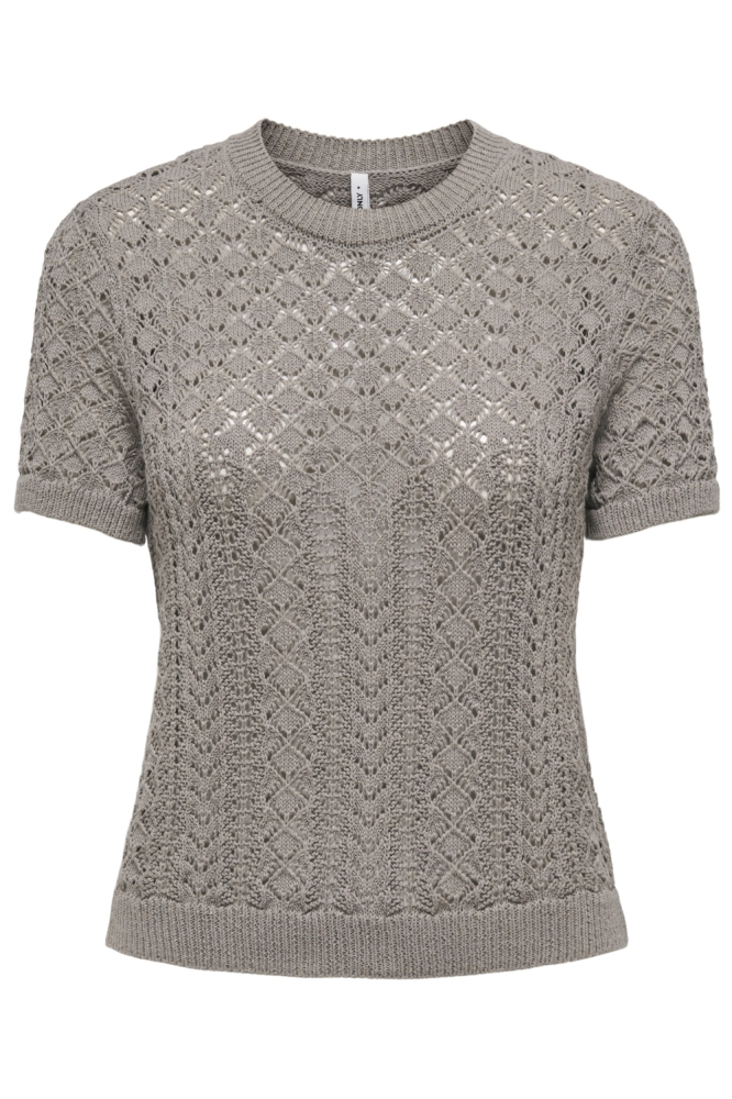 Only taupe dames t-shirt | Vooraanzicht