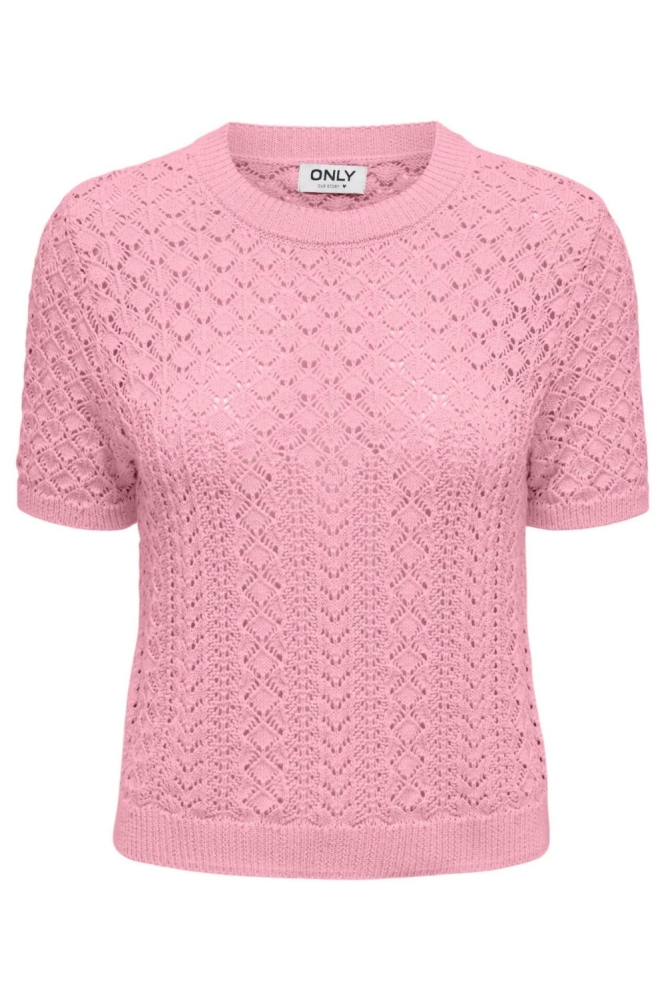 Only roze dames t-shirt | Vooraanzicht