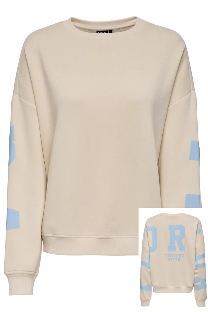 Only ecru dames sweater | Vooraanzicht