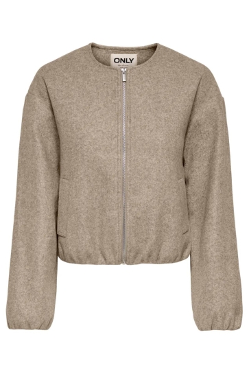 Only ONLTRILLION L/S BALLOON BOMBER PNT 15376798 MOCHA MERINGUE/MELANGE