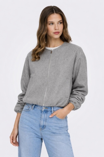 Only ONLTRILLION L/S BALLOON BOMBER PNT 15376798 Light Grey Melange