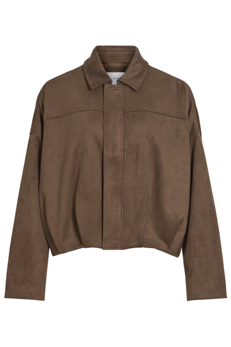 Vila taupe dames jas | Vooraanzicht