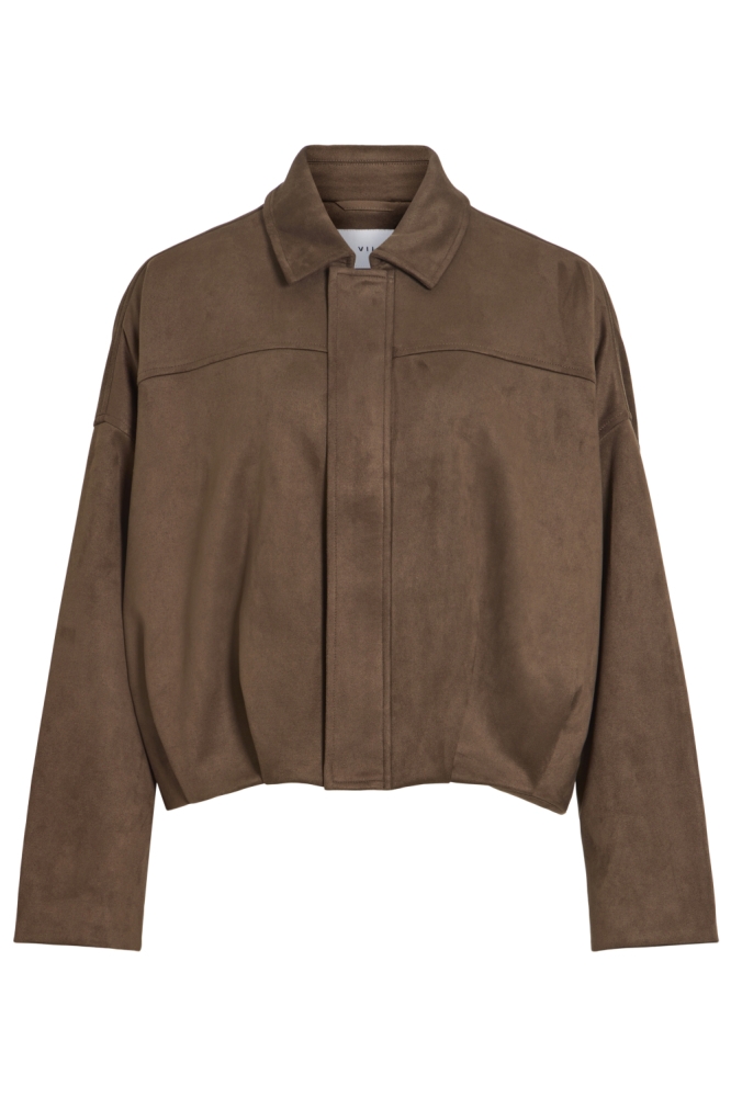 Vila taupe dames jas | Vooraanzicht