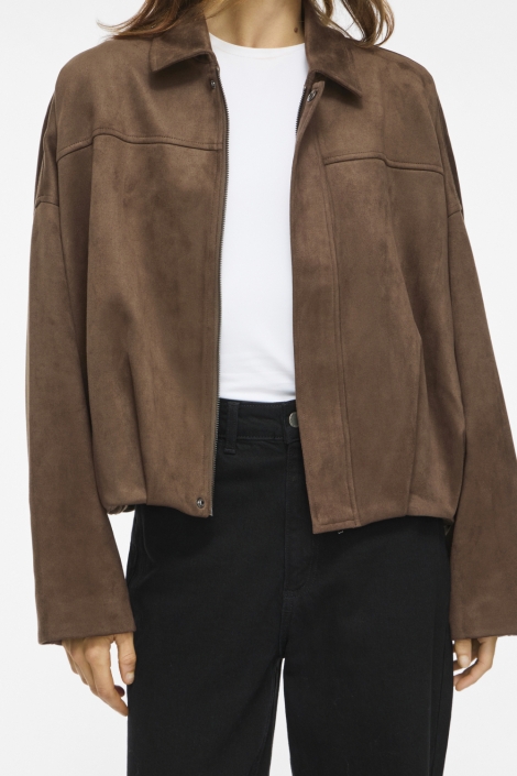 Vila taupe dames jas | Kleurstaal