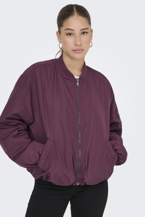 Only paarse dames jas | Model vooraanzicht