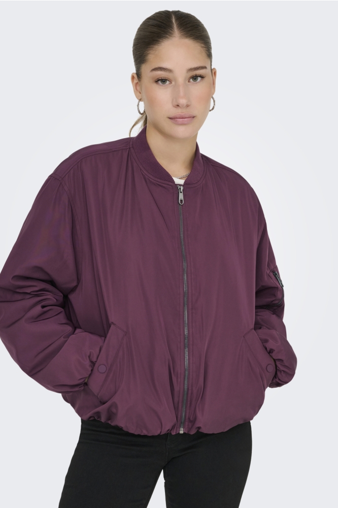 Only paarse dames jas | Model vooraanzicht