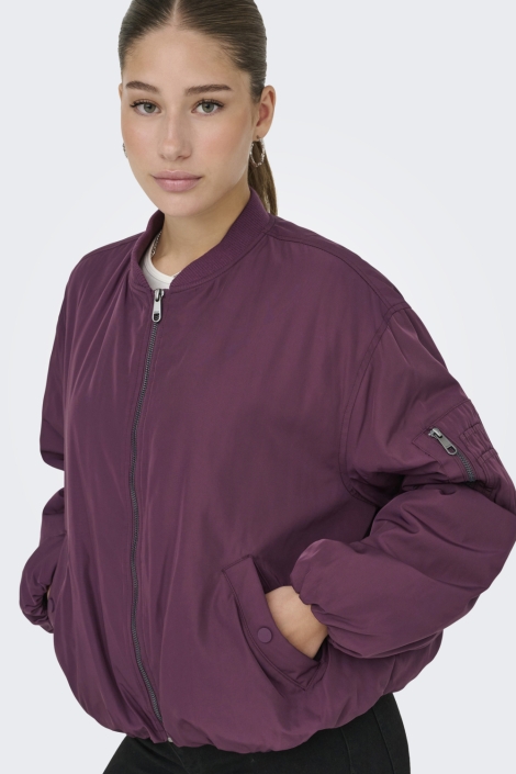 Only paarse dames jas | Model vooraanzicht