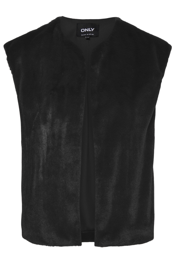Only zwarte dames gilet | Vooraanzicht