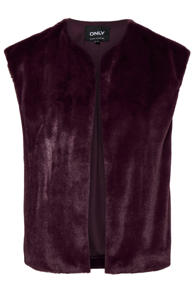 Only bordeaux dames gilet | Vooraanzicht