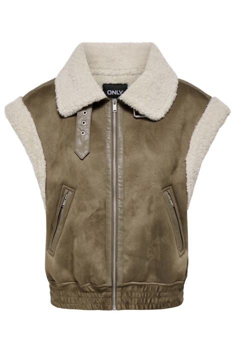 Only camel dames gilet | Vooraanzicht