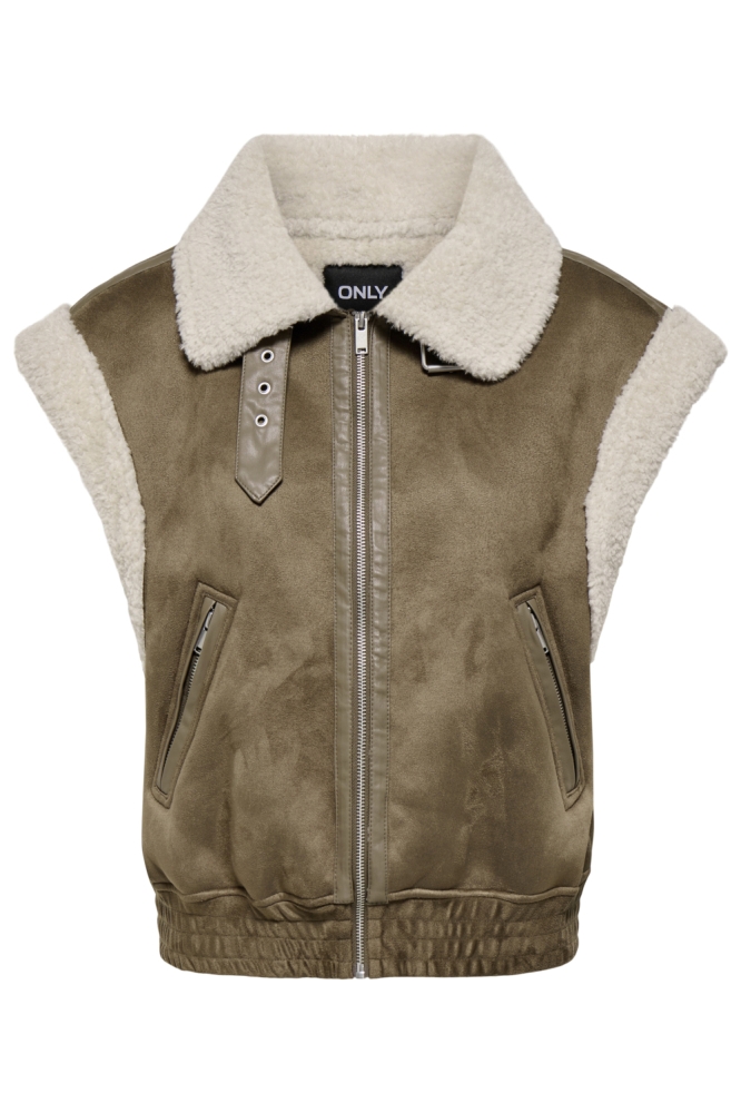 Only camel dames gilet | Vooraanzicht