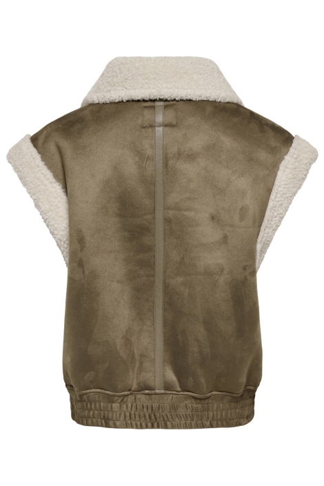 Only camel dames gilet | Achteraanzicht