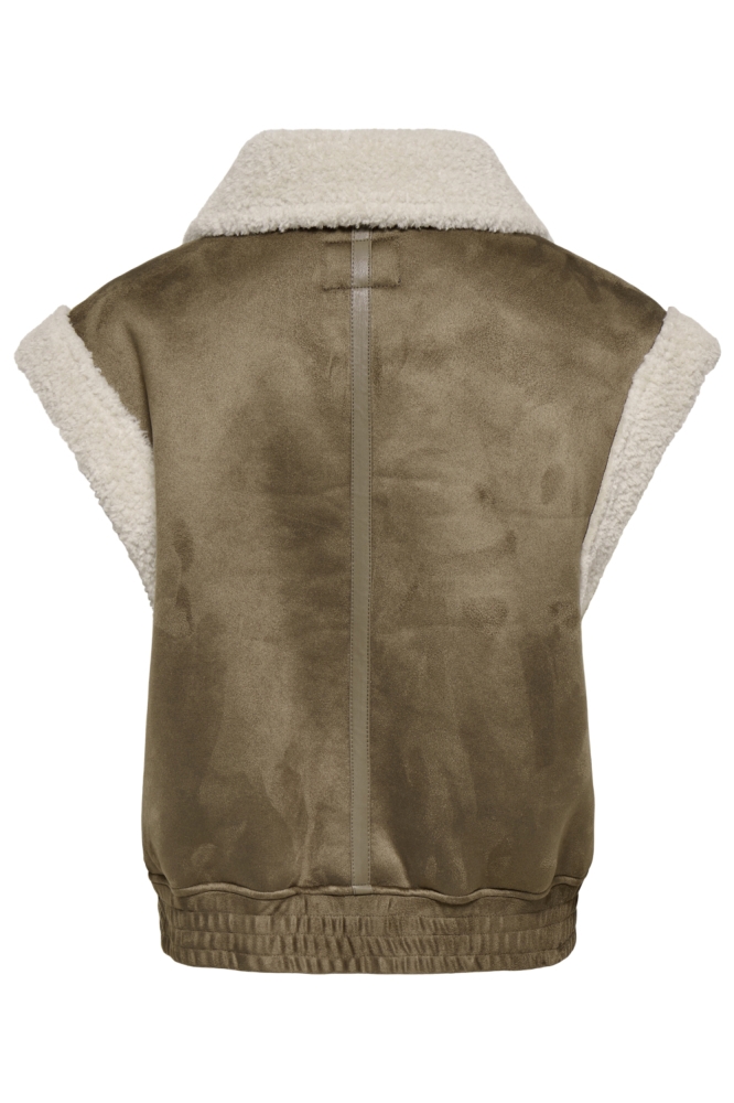 Only camel dames gilet | Achteraanzicht