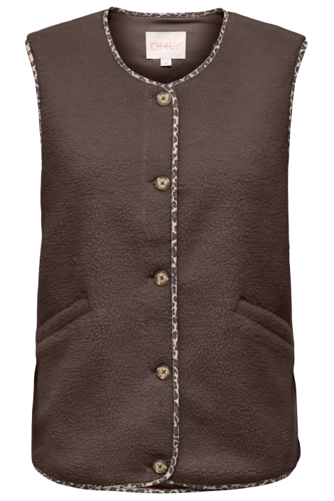 Only bruine dames gilet | Vooraanzicht