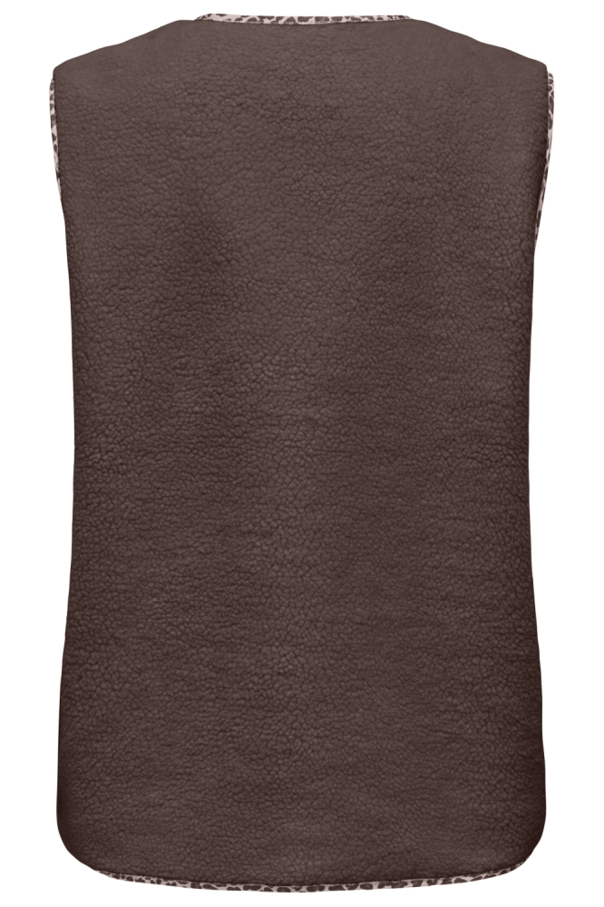 Only bruine dames gilet | Achteraanzicht