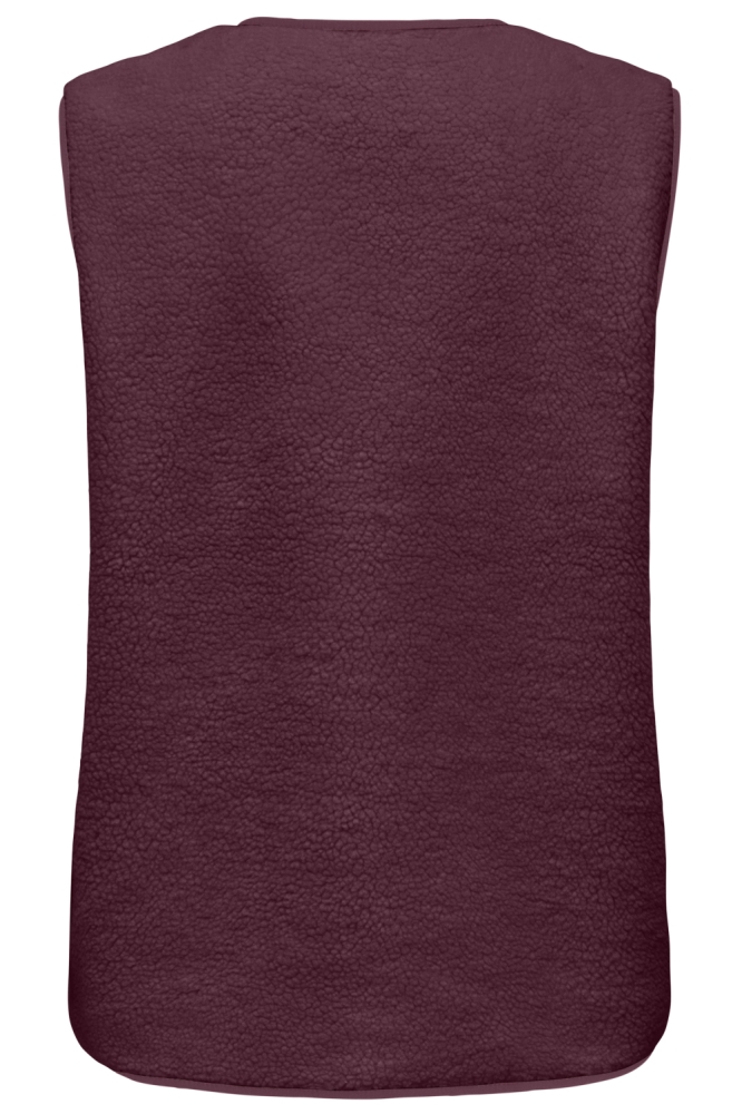 Only bordeaux dames gilet | Achteraanzicht