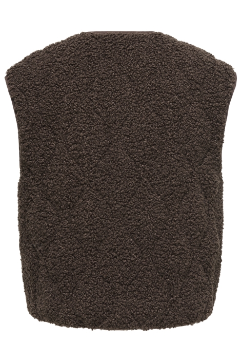 Only bruine dames gilet | Achteraanzicht