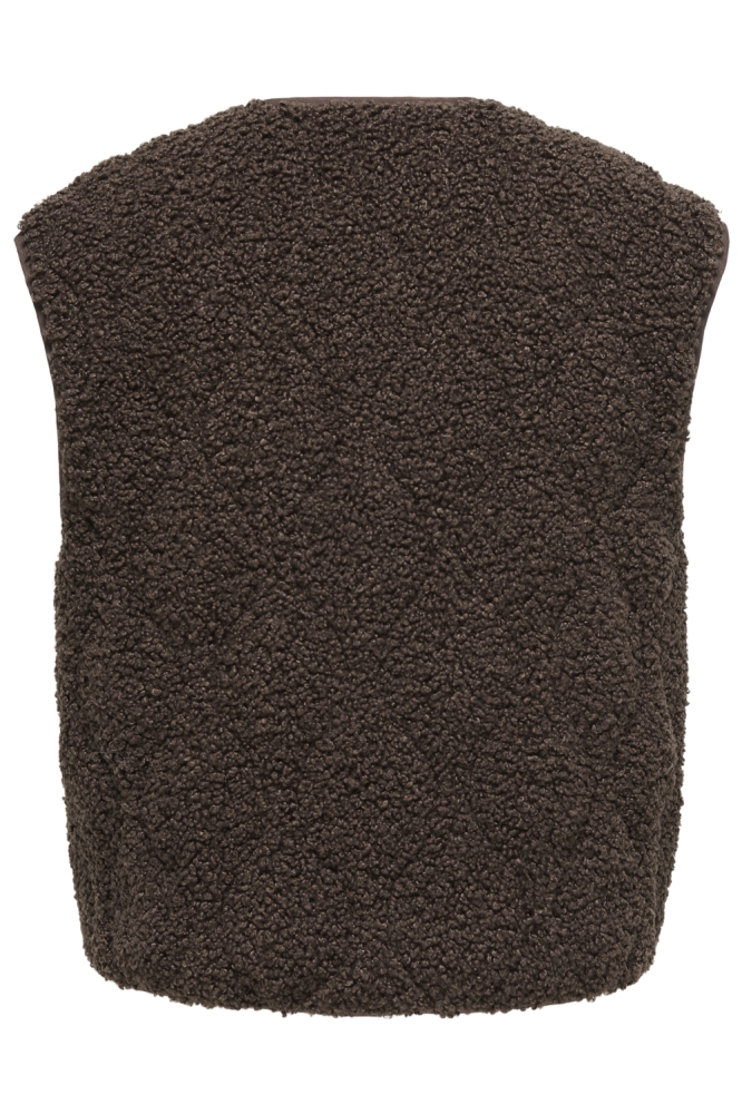 Only bruine dames gilet | Achteraanzicht