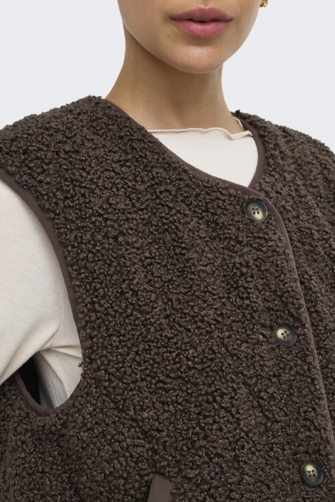 Only bruine dames gilet | Close up