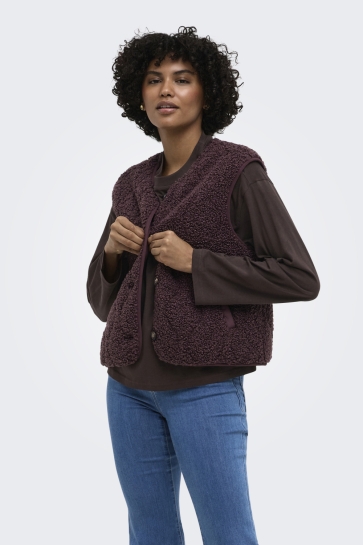 Only onlines teddy waistcoat cc otw Bordeaux