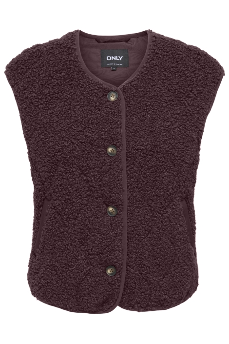 Only bordeaux dames gilet | Vooraanzicht