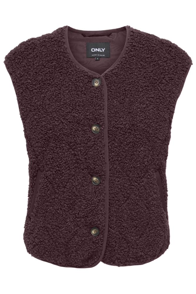 Only bordeaux dames gilet | Vooraanzicht