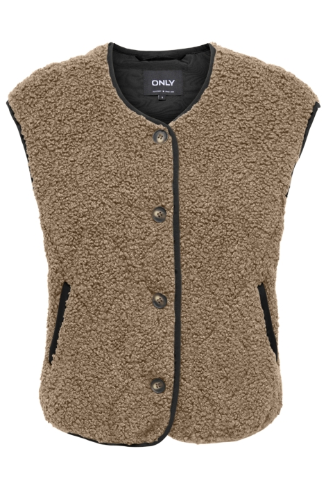 Only bruine dames gilet | Vooraanzicht