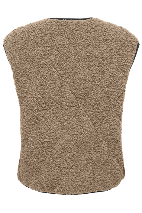 Only bruine dames gilet | Achteraanzicht