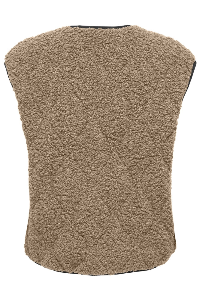 Only bruine dames gilet | Achteraanzicht