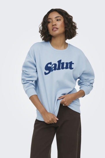 Only sweater ONLZALENTA BOXY L/S BOX CS SWT 15382701 Dusty blue/salut (navy peony)