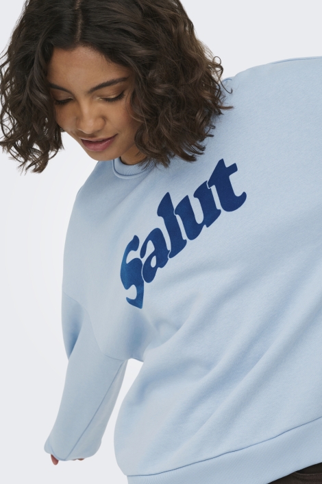 Only blauwe dames sweater | Close up