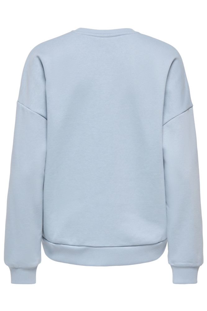 Only blauwe dames sweater | Achteraanzicht
