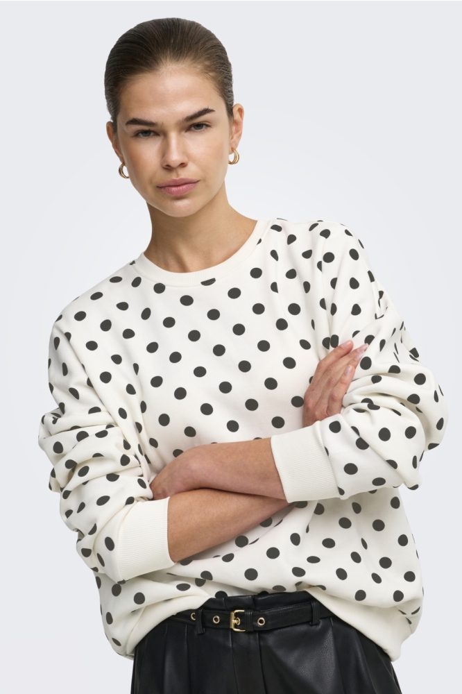 Only witte dames sweater | Model vooraanzicht