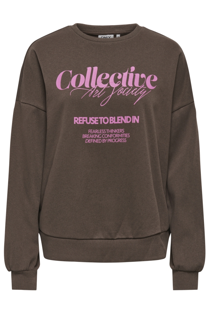 Only bruine dames sweater | Vooraanzicht
