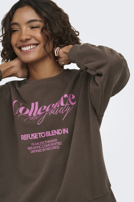 Only bruine dames sweater | Close up