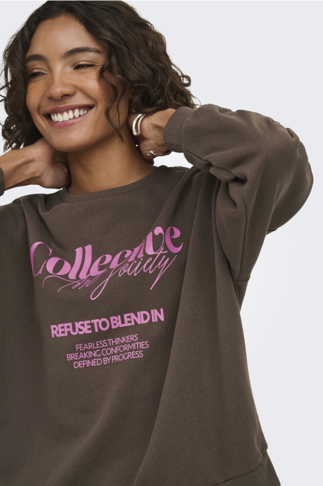 Only bruine dames sweater | Close up