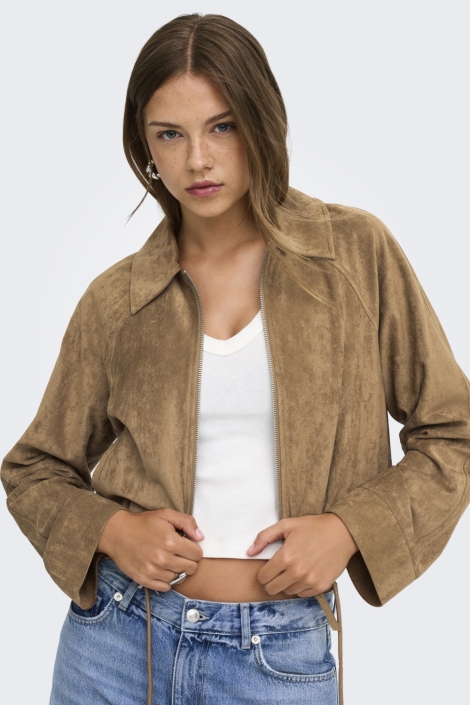 Only camel dames jas | Model vooraanzicht