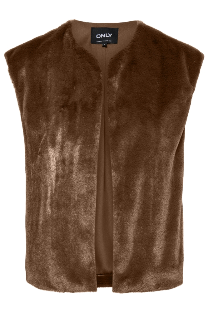 Only camel dames gilet | Vooraanzicht