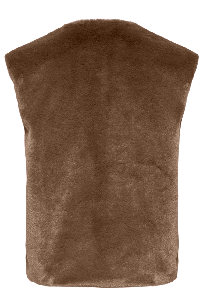 Only camel dames gilet | Achteraanzicht
