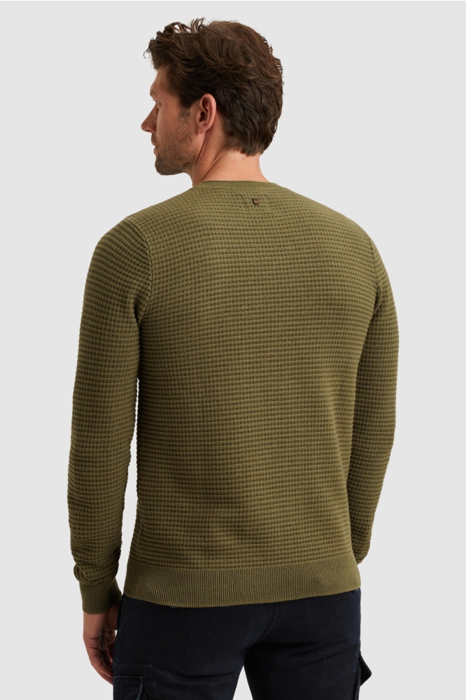 PME legend groene heren trui | Model achteraanzicht